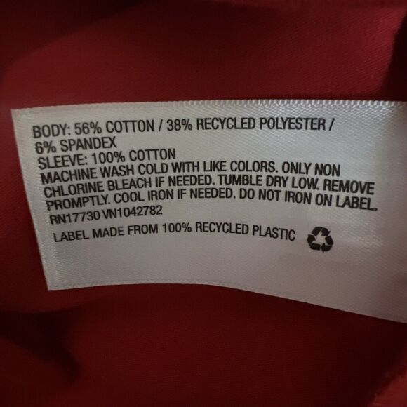 A New Day Crop Top Double Flutter Short Sleeve Slim Fit Red Cotton XS New - Picture 5 of 5